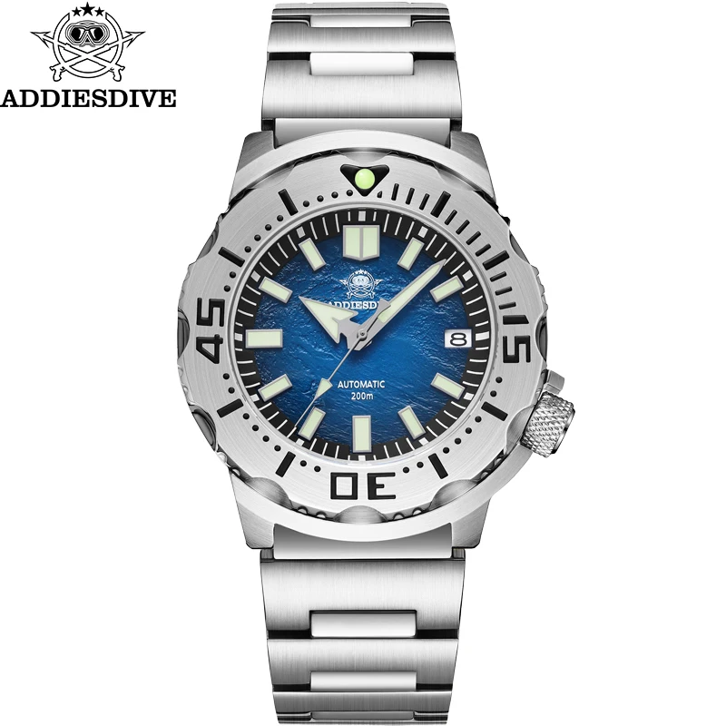 Seiko Watch 5 Sports - ADDIESDIVE-ساعة ياقوت زجاجية ميكانيكية آلية للرجال