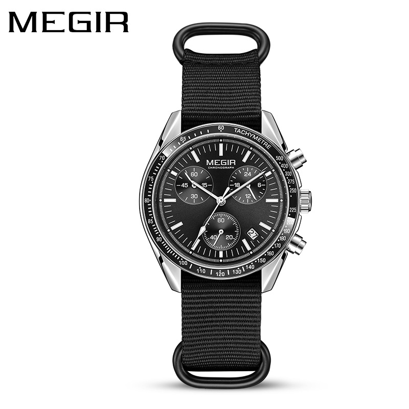 Canvas Strap Watch - MEGIR 2247 ساعة كوارتز رجالية فاخرة