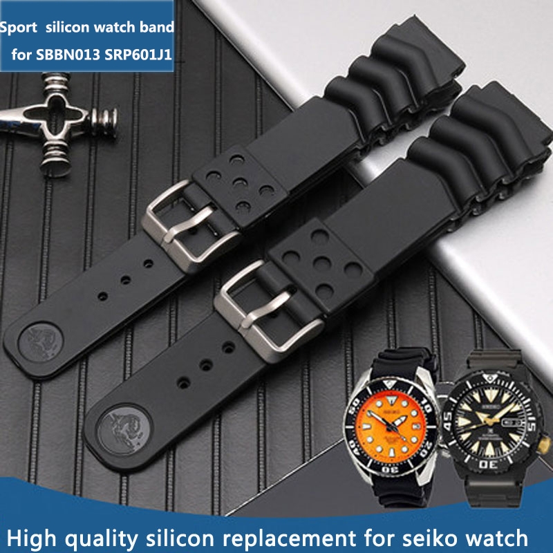 Seiko Watch 5 Sports - حزام ساعة رياضي من السيليكون المطاطي