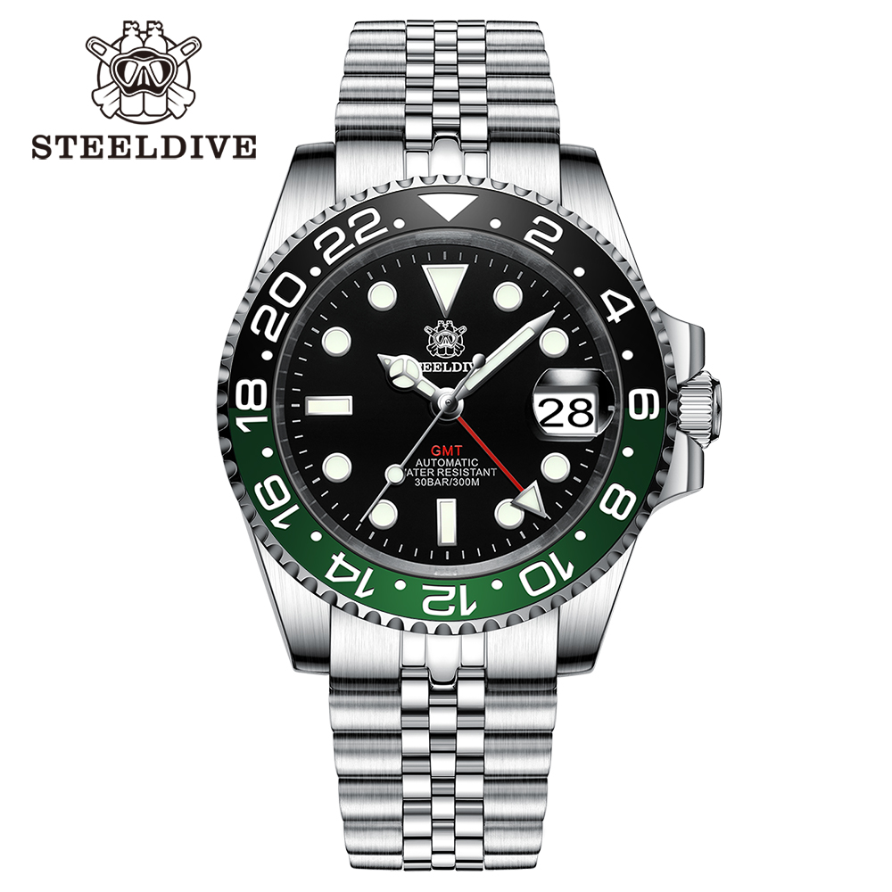 Seiko Watch 5 Sports - ساعة STEELDIVE SD1993 V2 بإطار سيراميك