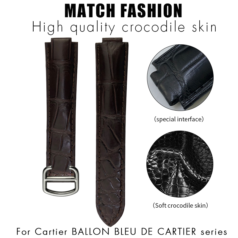 Cartier Watch Ballon Bleu - ساعة من جلد التمساح ، سوار
