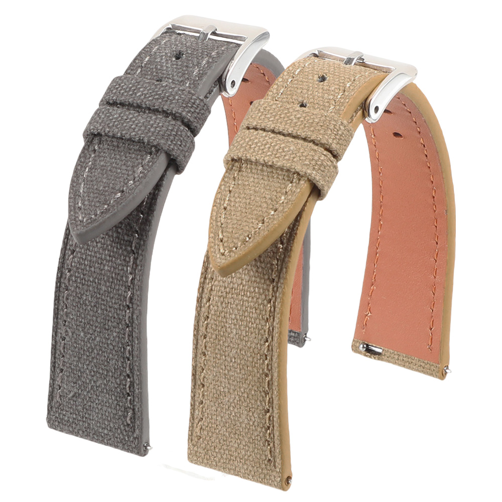 Canvas Strap Watch - حزام ساعة يدوي الصنع نحيف مقاس