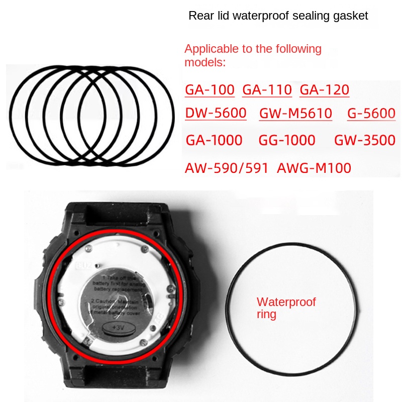 Casio Watch G-Shock Ga-2100 - الغطاء الخلفي حلقة مقاومة للماء لساعة