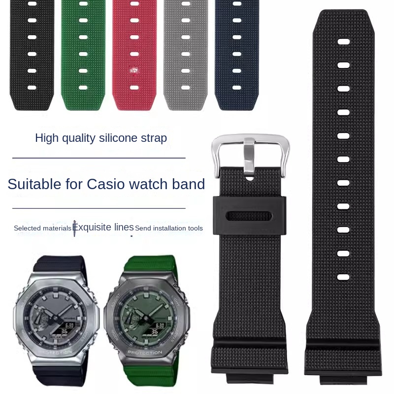 Casio Watch G-Shock Ga-2100 - حزام ساعة مطاطي مقاوم للمياه للرجال