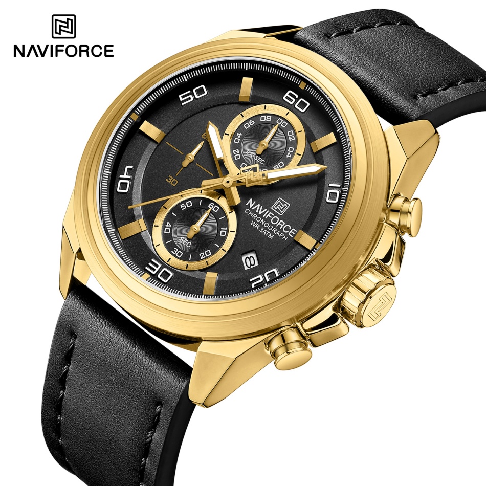 Leather Watch Band Men - ساعات يد NAVIFORCE بحزام من الجلد