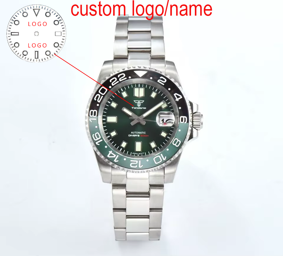 Stainless Bracelet Diver - مخصص 40 مللي متر الأخضر غواص