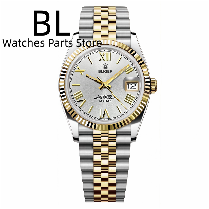 Rolex Watch Datejust - BLIGER 36mm39mm نغمتين الذهب NH35 ساعة