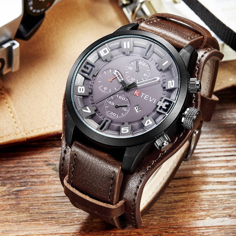 ساعات رجالية كلاسيكية فاخرة بت - مراجعة Leather Watch Band Men وسعره