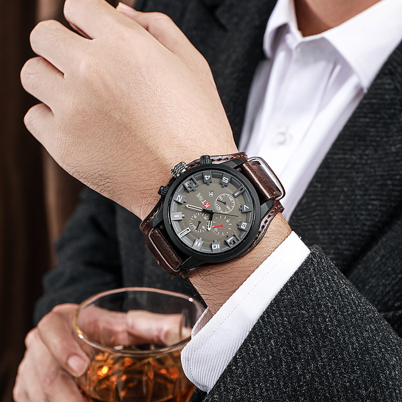 ساعات رجالية كلاسيكية فاخرة بت - مراجعة Leather Watch Band Men وسعره