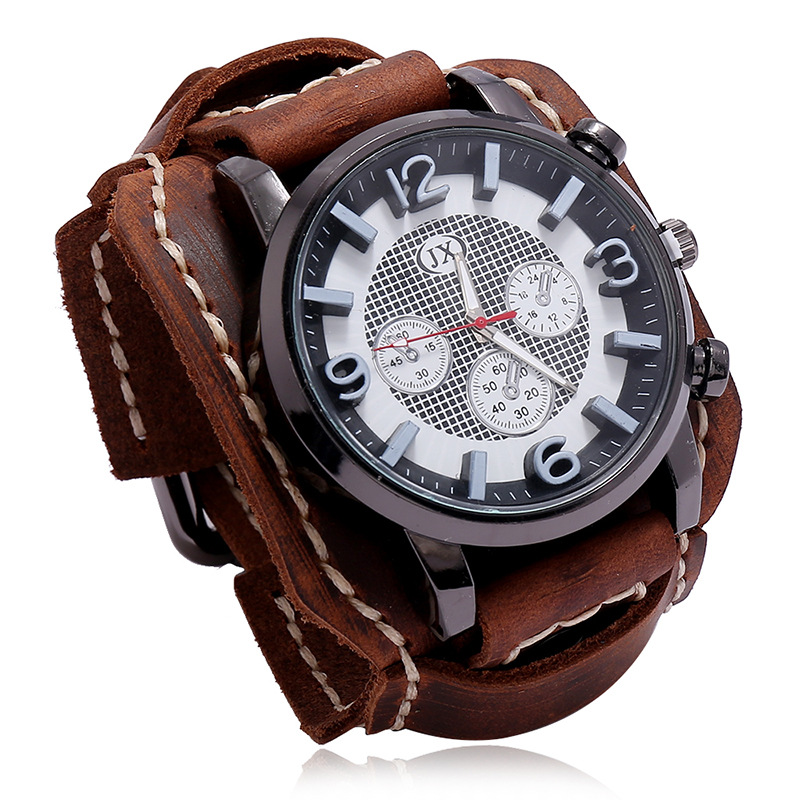 جديد ريترو ساعات رجالي جلد طبي - مراجعة Leather Watch Band Men وسعره