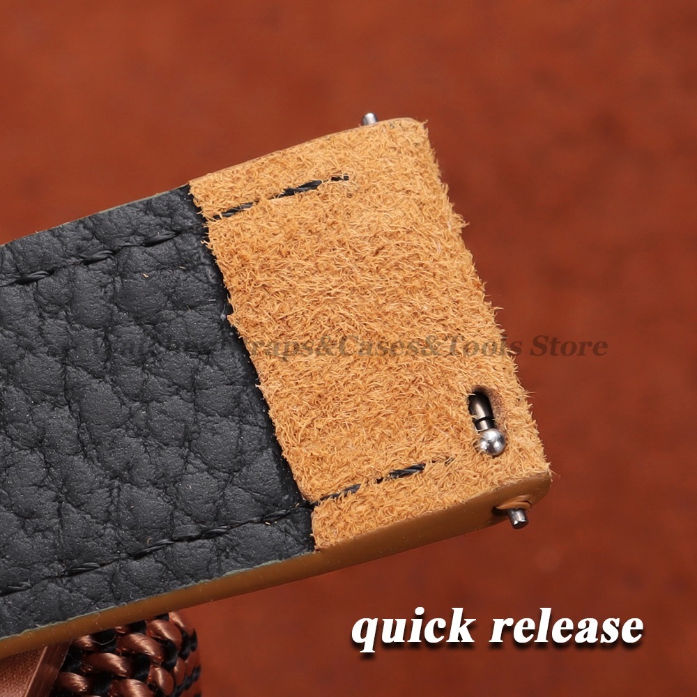 خمر الجلد المدبوغ جلد البقر حز - مراجعة Leather Strap Quick Release وسعره