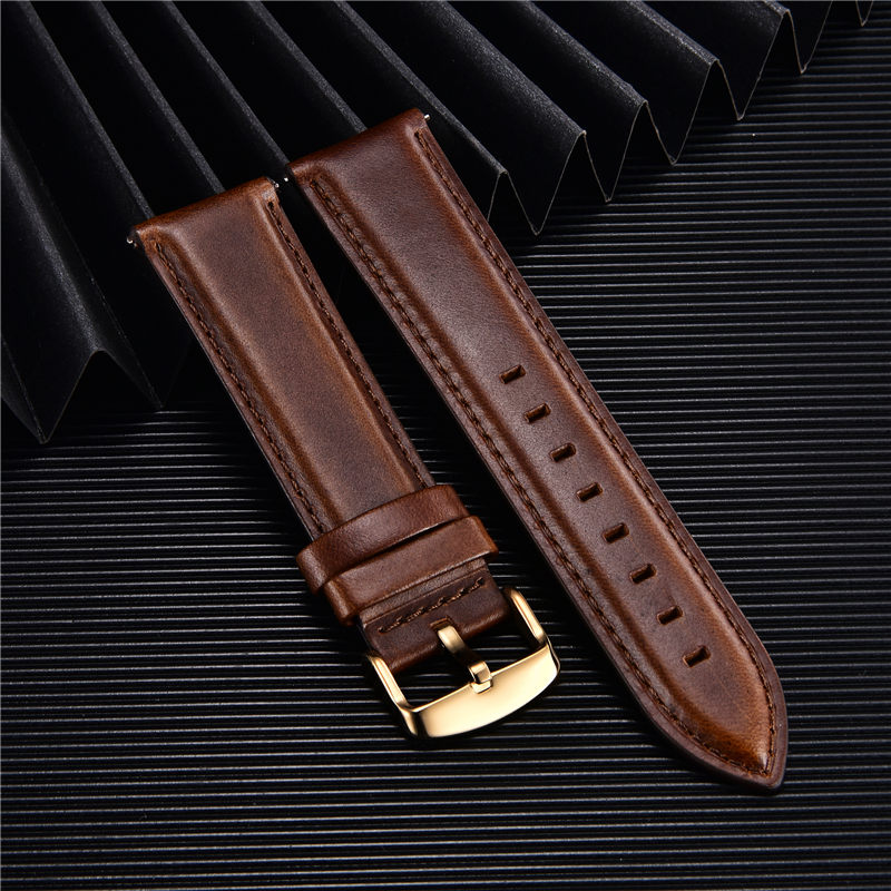 عالية الجودة جلد طبيعي حزام سا - مراجعة Leather Strap Quick Release وسعره