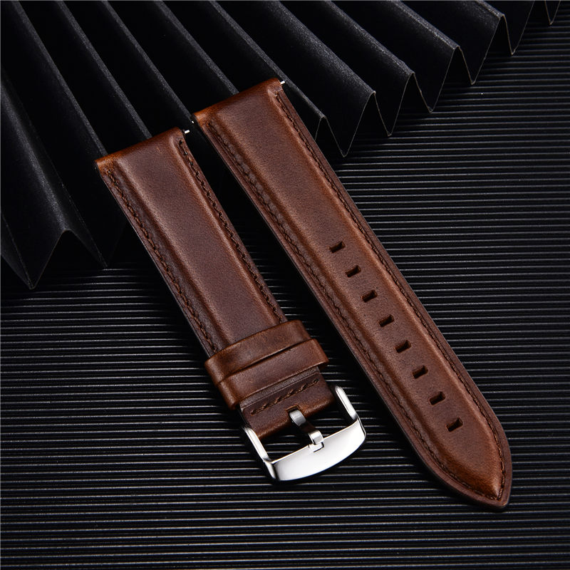 عالية الجودة جلد طبيعي حزام سا - مراجعة Leather Strap Quick Release وسعره