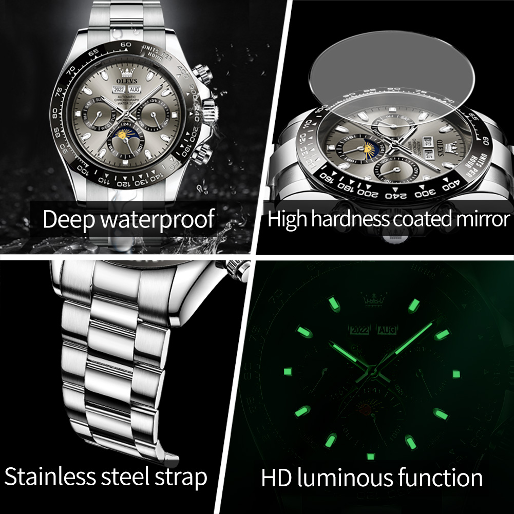 OLEVS 6654 ساعة رجالي فاخرة كر - مراجعة Seiko Watch 5 Sports وسعره