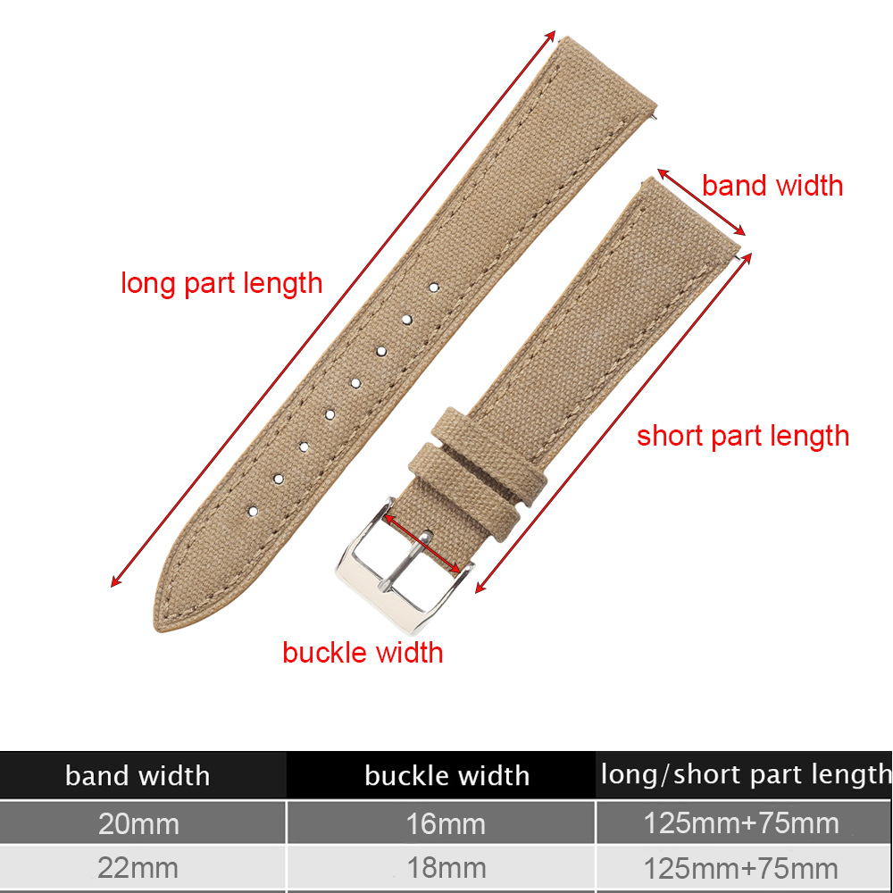 حزام ساعة يدوي الصنع نحيف مقاس - مراجعة Canvas Strap Watch وسعره
