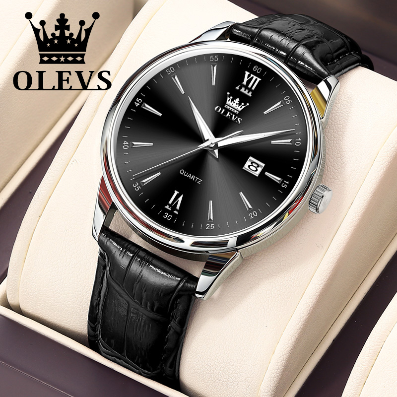 ساعة أوليف-ساعة كوارتز مقاومة  - مراجعة Leather Watch Band Men وسعره