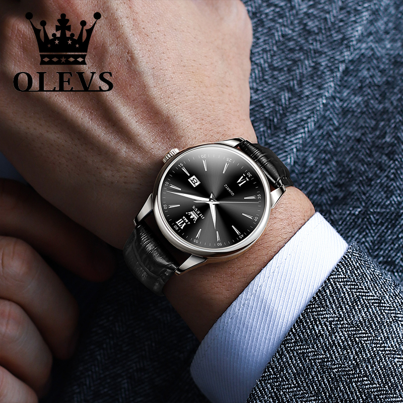 ساعة أوليف-ساعة كوارتز مقاومة  - مراجعة Leather Watch Band Men وسعره