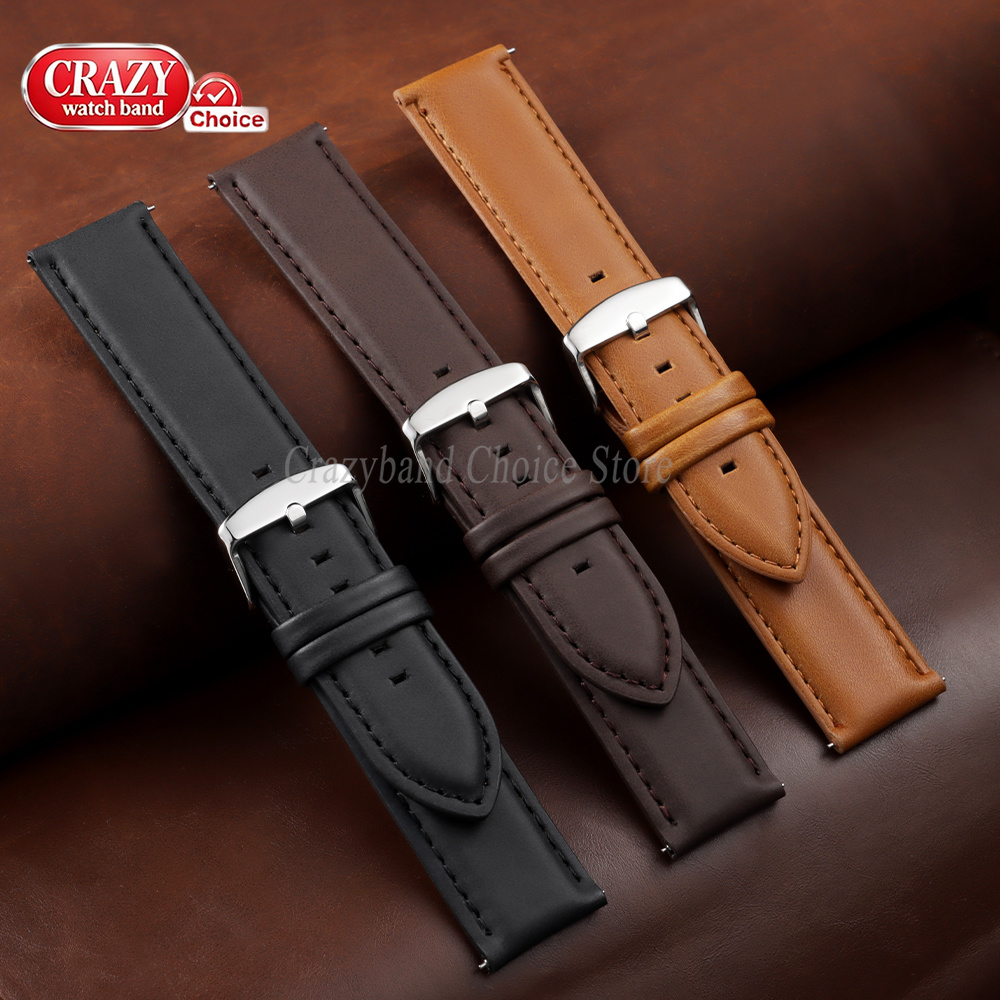 حزام ساعة من جلد البقر المشمع  - مراجعة Leather Strap Quick Release وسعره