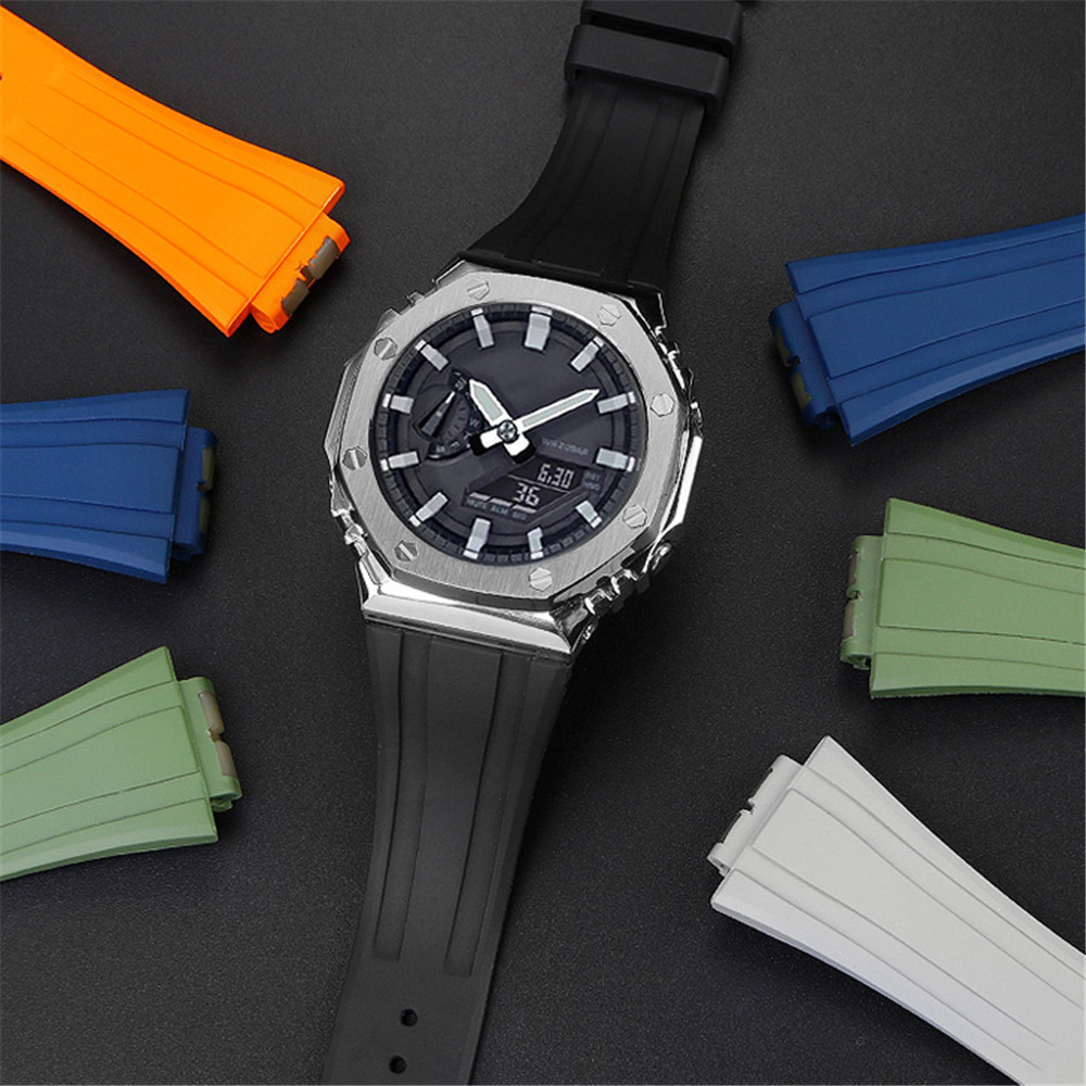 قسط الفلورو المطاط حزام (استيك - مراجعة Casio Watch G-Shock Ga-2100 وسعره